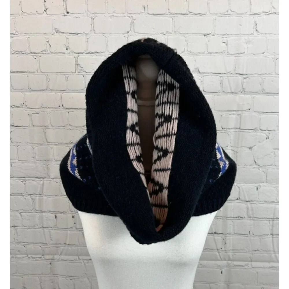 GAP wool blend cowl infinity fair isle knit scarf
